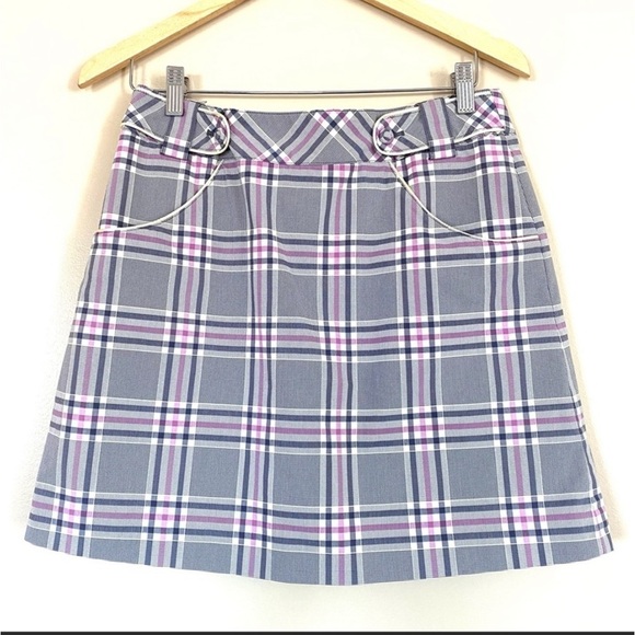 Cutter & Buck Plaid skirt Gray White Pink Size 4 Skirt Tennis In style - Picture 10 of 10